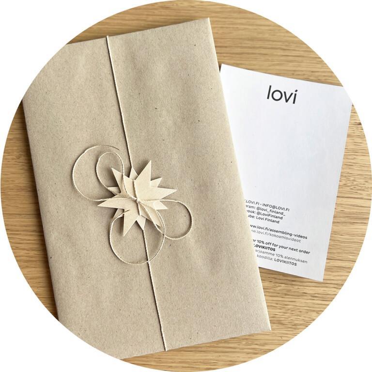 Lovi Gift Wrap Natural Star. Gift wrapping option on Lovi Online Store.