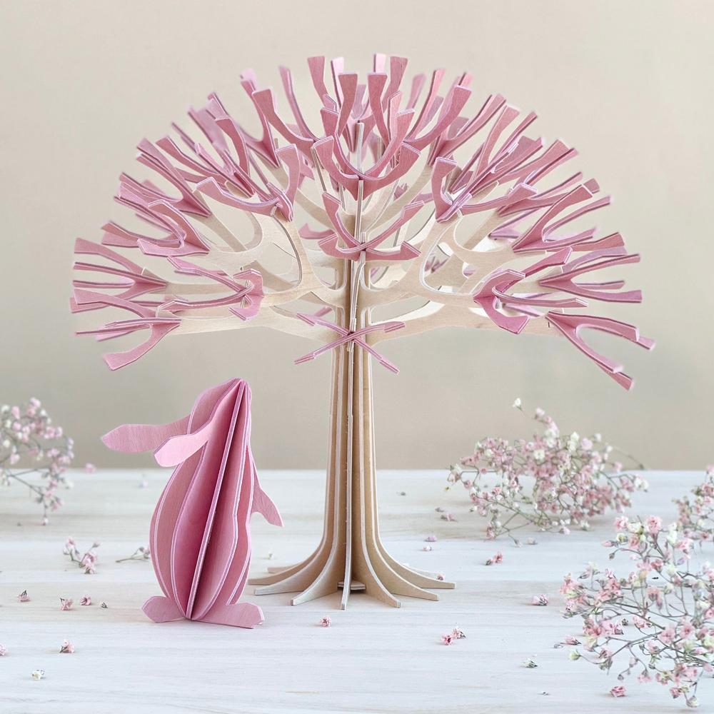 Natural Easter Decorations create soft atmosphere. Lovi Cherry Tree and Lovi Rabbit, wooden decorations.