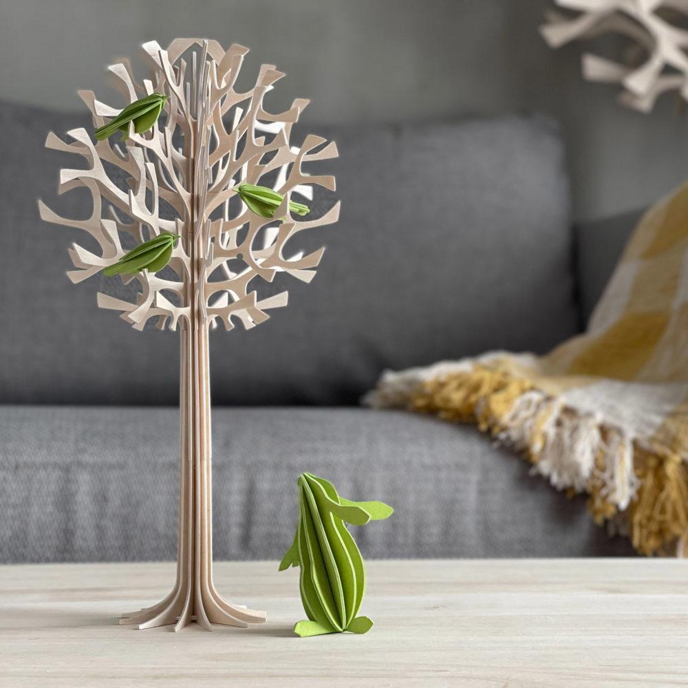 Lovi Tree 34cm with Minibirds and Lovi Rabbit, wooden Easter decoration by Lovi