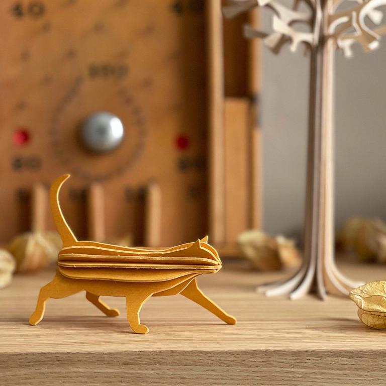 Wooden Cat Figure by Lovi, assemble yourself