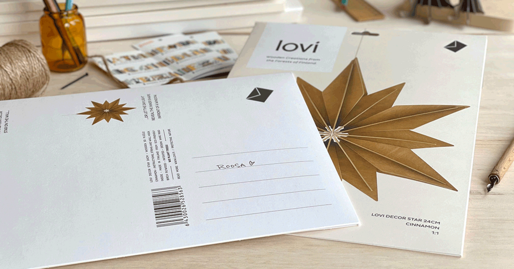 Flat packed Lovi products are easy to send as gifts.