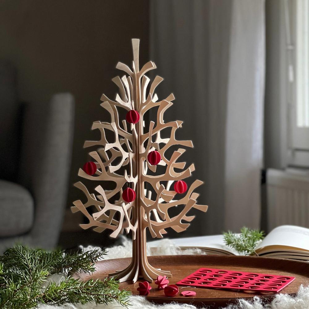 Lovi Spruce 30cm with Minibaubles, wooden decoration