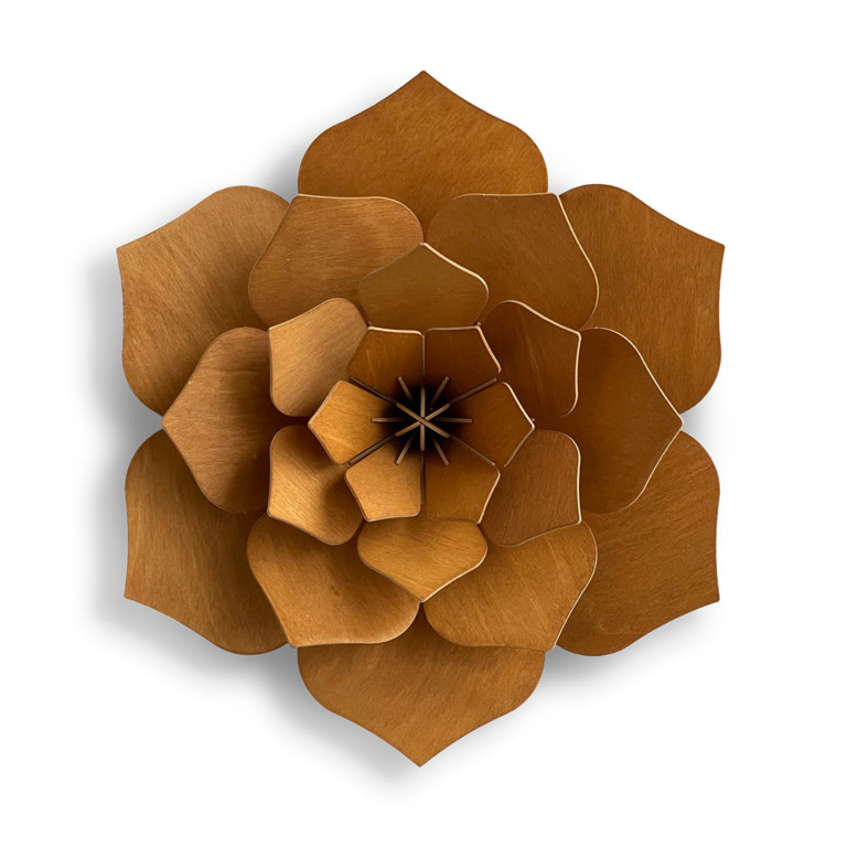 Wooden wall flower by Lovi, size 48cm, color cinnamon brown