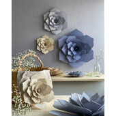 Wooden wall decorations, Lovi Decor Flowers, lavender blue, flax blue, natural wood