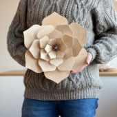 Lovi Decor Flower 34cm, natural wood, wooden wall flower