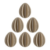 Wooden Easter Eggs 4.5cm by Lovi, 6 pcs, color natural wood