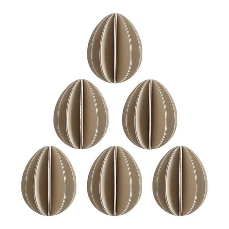 Wooden Easter Eggs 4.5cm by Lovi, 6 pcs, color natural wood