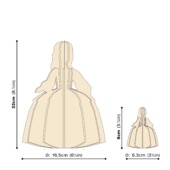 Measures of Menina by Lovi, wooden princess figure