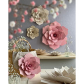 Wooden wall decorations, Lovi Decor Flowers, light pink, natural wood and white