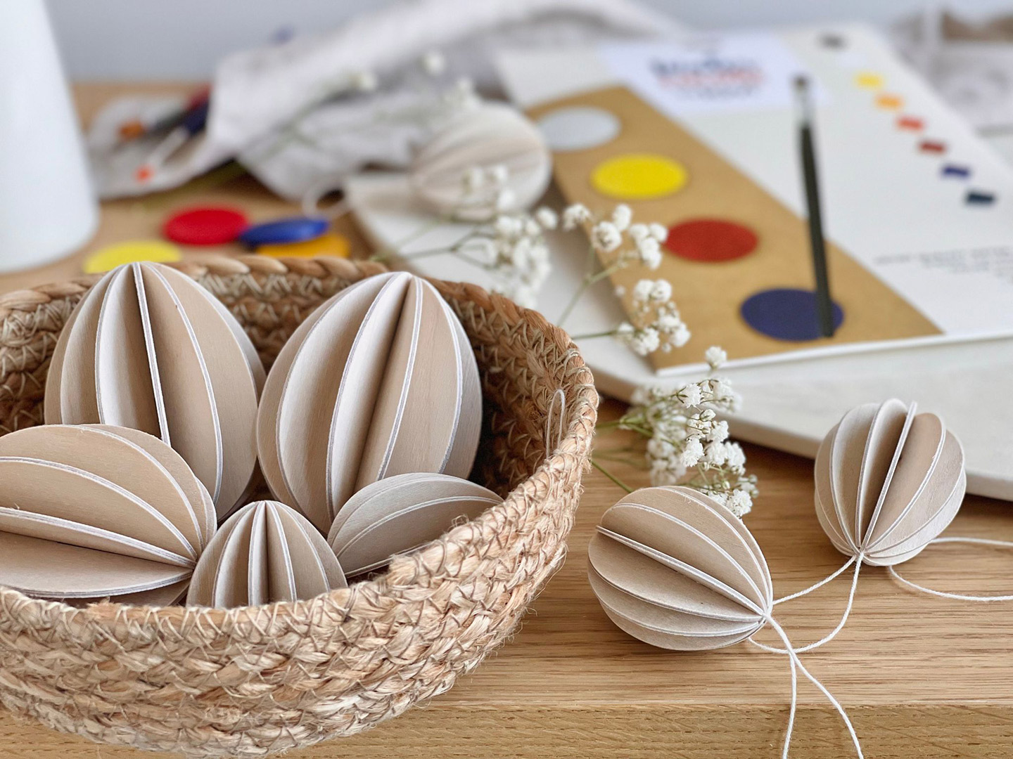 Wooden Lovi Eggs, natural wood Easter Eggs