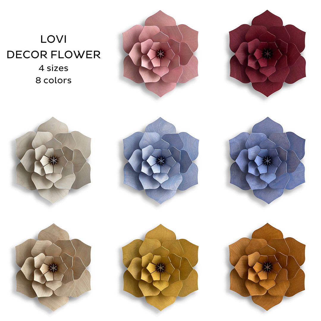 The color variations of Lovi Decor Flower.