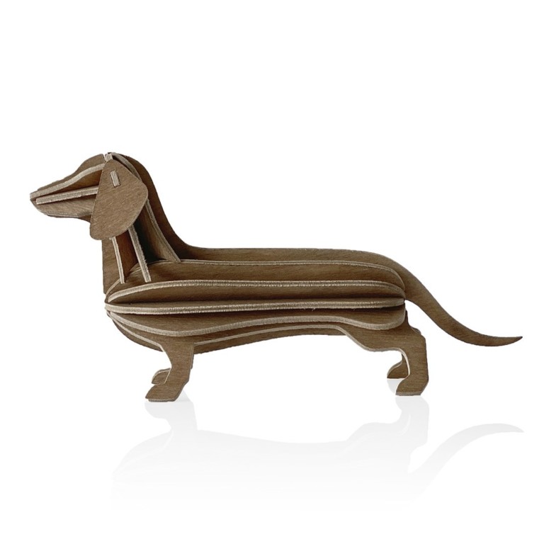 Lovi Dachshund, brown, wooden dachshund figure