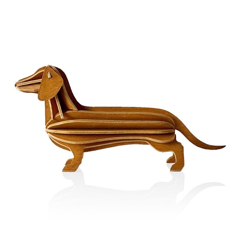 Lovi Dachshund, cinnamon brown, wooden dachshund figure