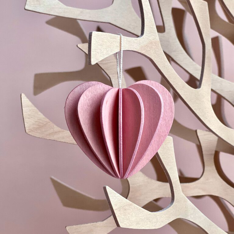 Wooden Lovi Heart, color light pink