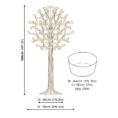 Lovi Tree 135cm measures and pot measures