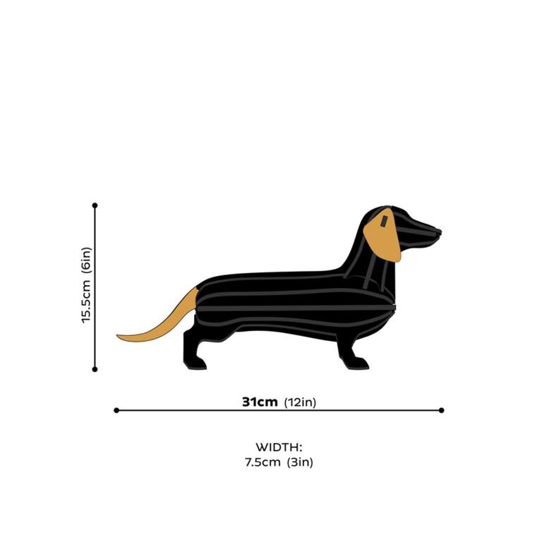 Lovi Dachshund 31cm, wooden dachshund figure, measures