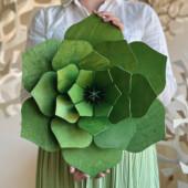 Lovi Decor Flower, wooden wall decoration, size 48cm, color forest green