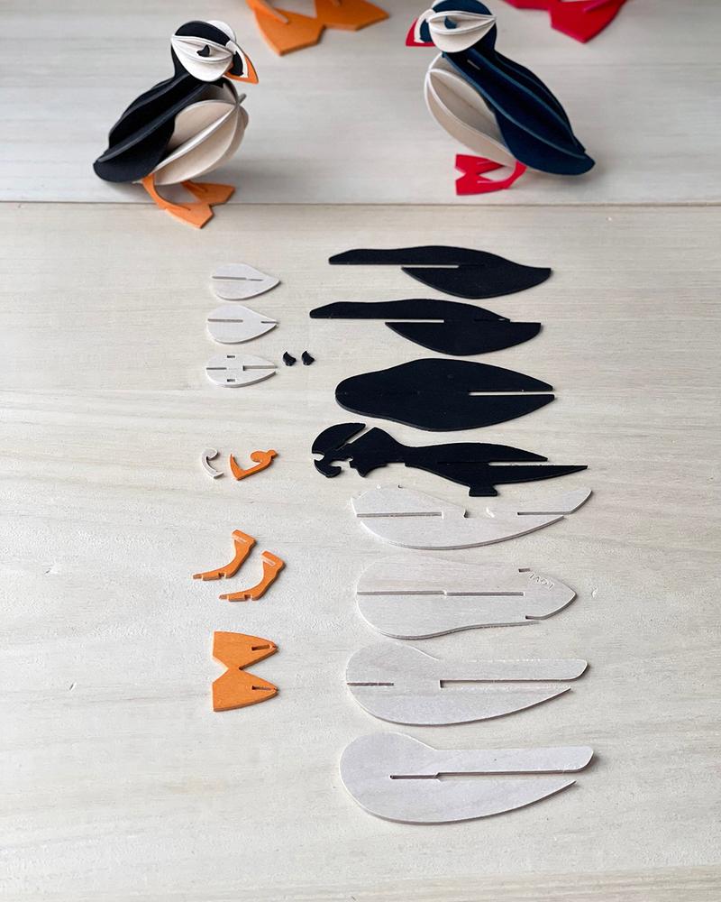 Organized pieces of Lovi Puffin 10cm