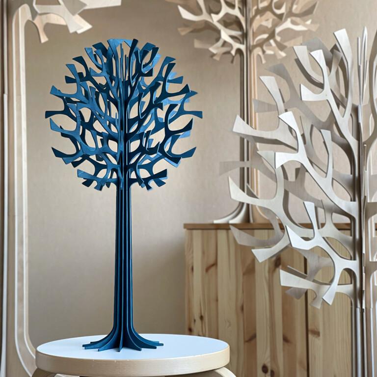 Lovi Tree 55cm, wooden home decoration, color dark blue, made in Finland