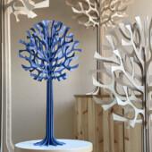 Lovi Tree 55cm, wooden home decoration, color lavender blue, made in Finland