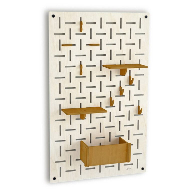Lovi Decor Board, wooden decor board, color natural wood and cinnamon brown