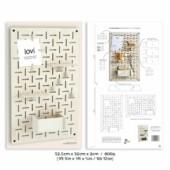Lovi Decor Board, wooden decor board, package image with measures