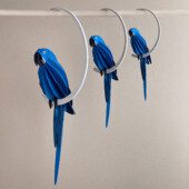 Wooden Lovi Parrot Blue - Hyacinth Macaw, three sizes.