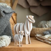 Lovi Lamb 7cm and 14cm, wooden lamb figures for home decor. Color white mix.