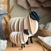 Lovi Sheep 11cm and 22cm, wooden sheep figure for home decor. Color natural mix.
