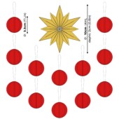 The measures of Lovi Christmas Decoration Set 10cm and 3.3cm