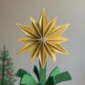 Lovi Decor Star 10cm, honey yellow, wooden tree top star for tabletop Christmas tree.
